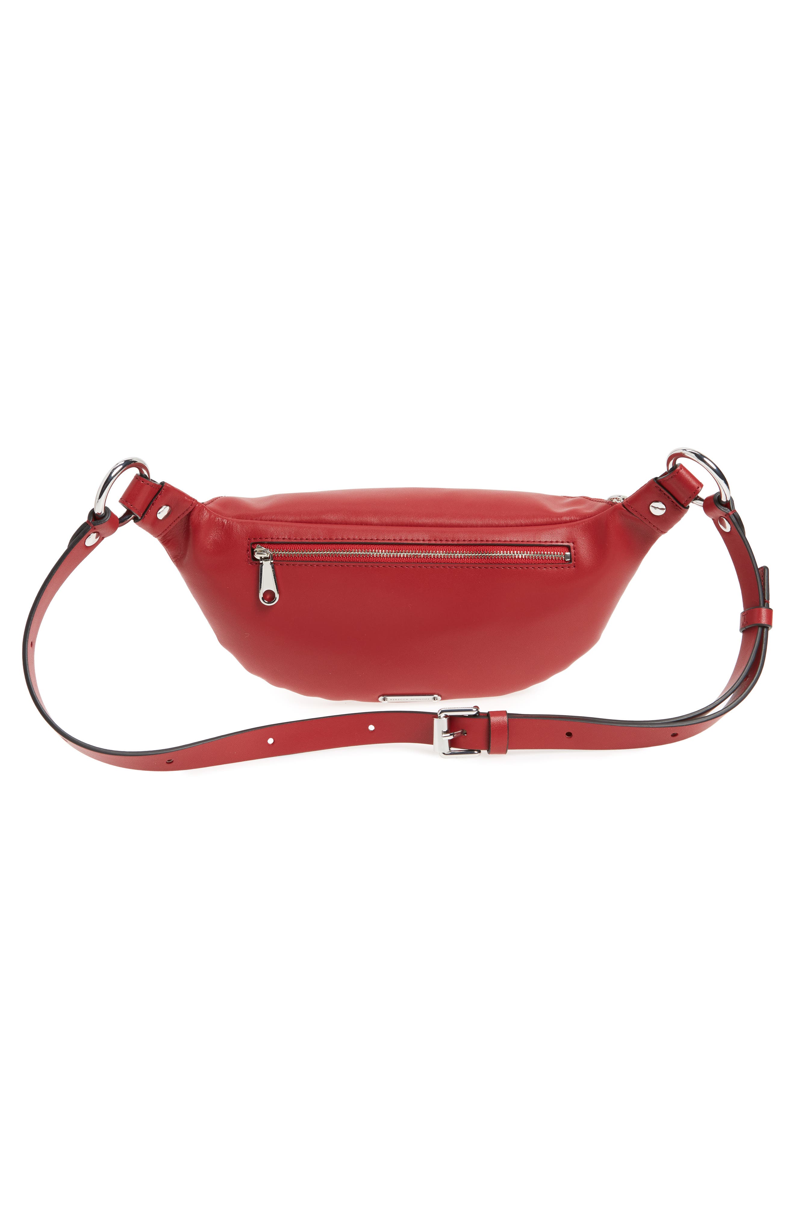 Love You Leather Belt Bag, Alternate, color, SCARLET/ BLACK