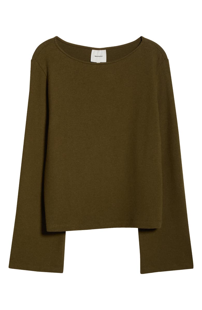 Reformation Eternity Knit Shirt, Alternate, color, Moss Garden