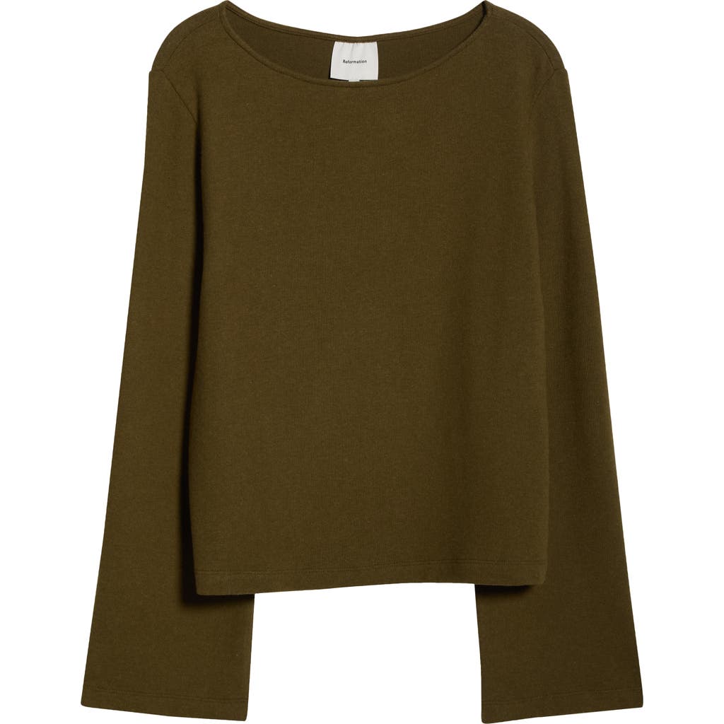 Reformation Eternity Knit Shirt In Green