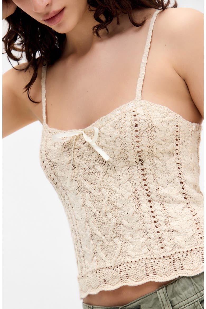 Cable Stitch Camisole, Alternate, color, CREME