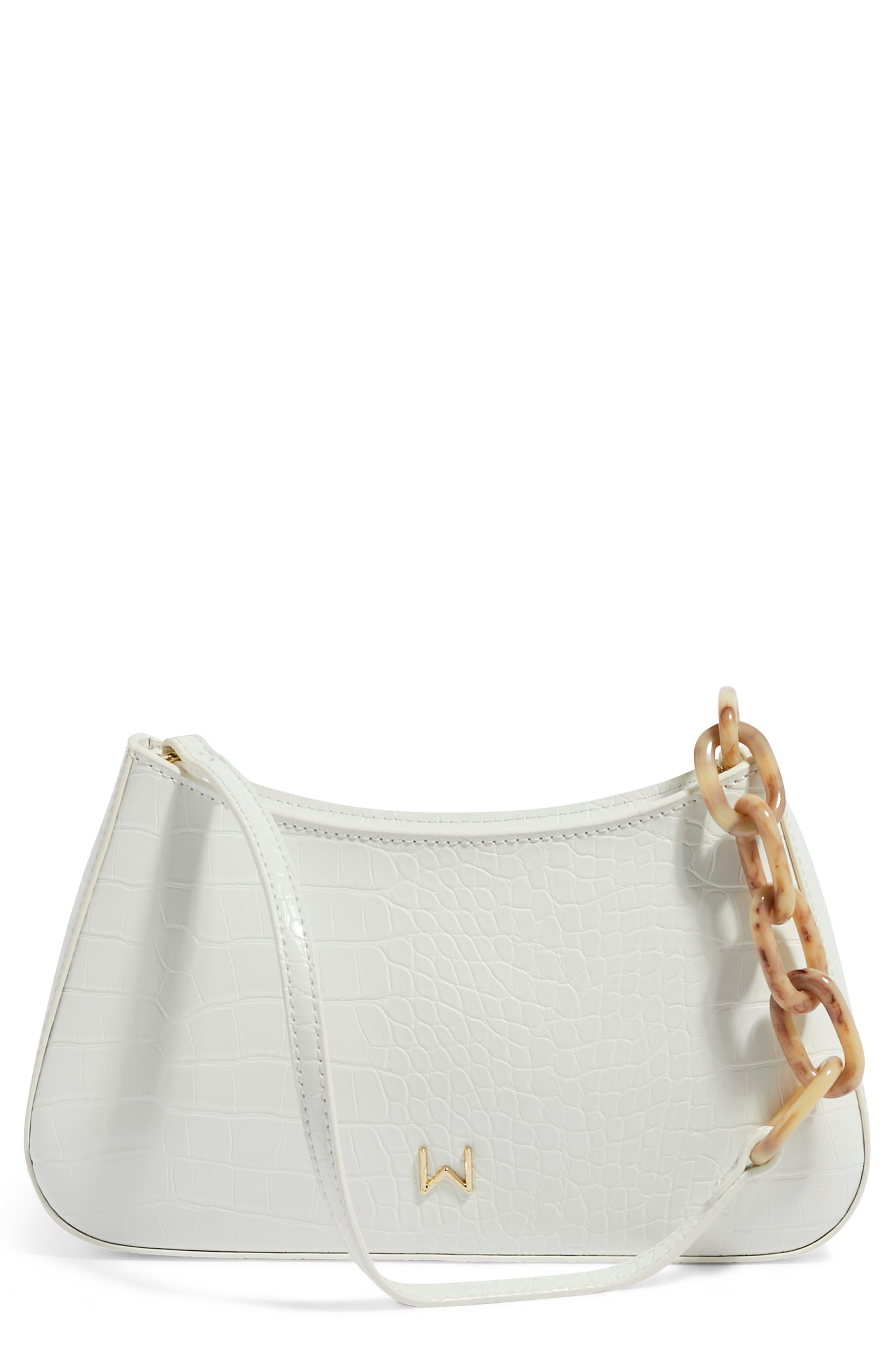 Newbie Vegan Leather Shoulder Bag, Main, color, SNOW CROCO