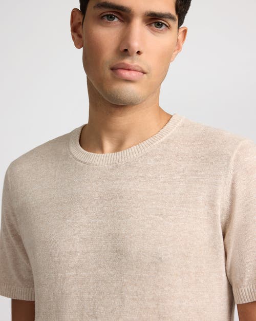 Onia Linen Knit Tee Shirt In Neutral
