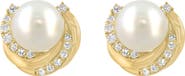 EFFY Diamond & Freshwater Pearl Stud Earrings