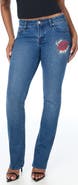 True Religion Billie SN NF Rhinestone Mid Rise Straight Leg Jeans