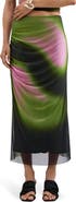 Desigual Tie Dye Mesh Pencil Skirt