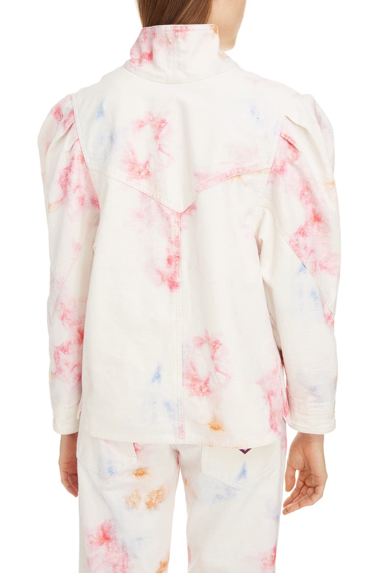 Tie Dye Puff Sleeve Top, Alternate, color, PINK