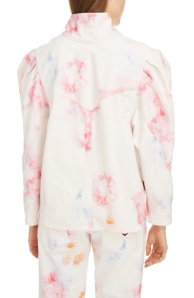 Isabel Marant Tie Dye Puff Sleeve Top, Alternate, color,