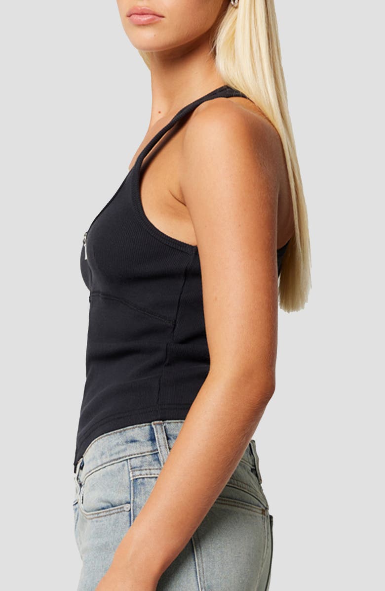 ABRAND Zip Front Bustier Tank, Alternate, color, Black