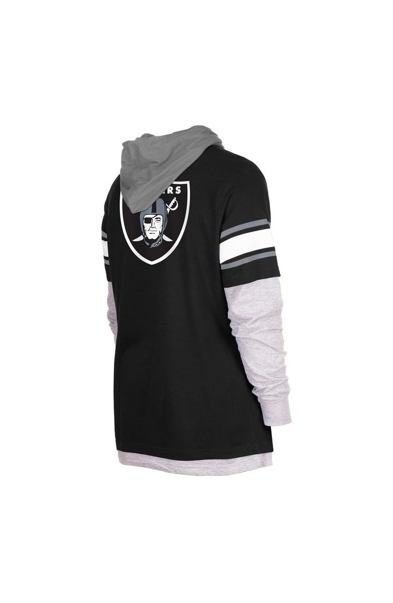 New Era Men's New Era Black Las Vegas Raiders Current Day Long Sleeve Hoodie T-Shirt, Alternate, color,