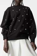 & Other Stories Stud Accent Oversize Cotton Sweatshirt