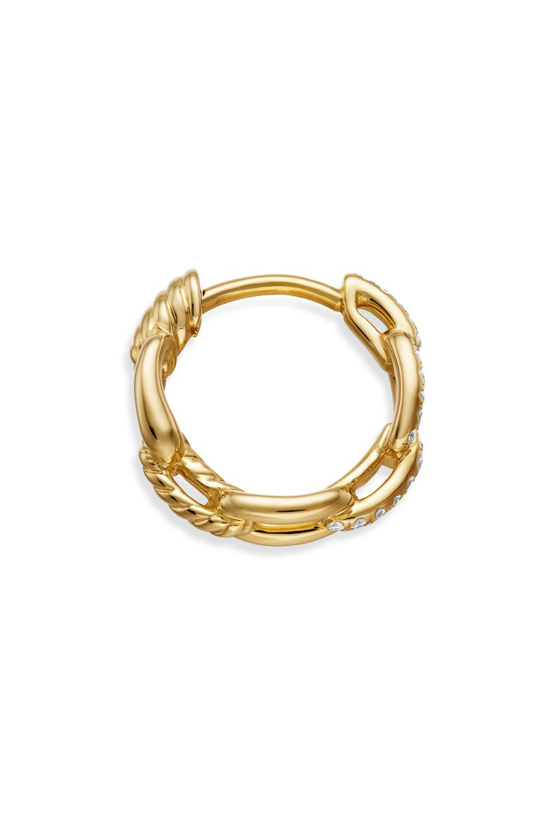 Stax Chain Link Huggie Hoop Earrings with Diamonds in 18K Gold, Alternate, color, D0.12 18K YG
