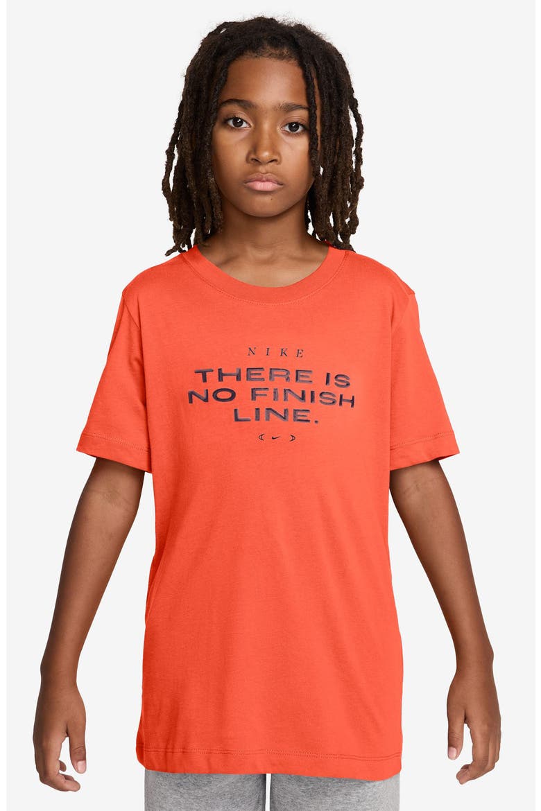 Kids' Sportswear No Finish Line Cotton Graphic T-Shirt, Main, color, TURF ORANGE