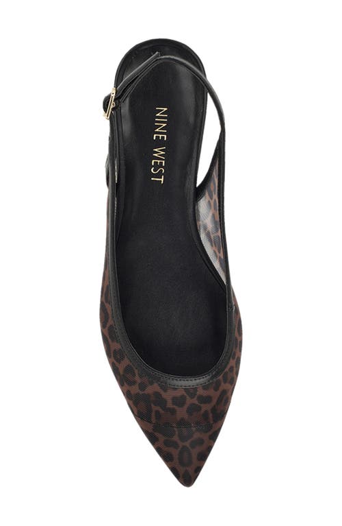 Nine West Brin Mesh Slingback Flat In Animal Print