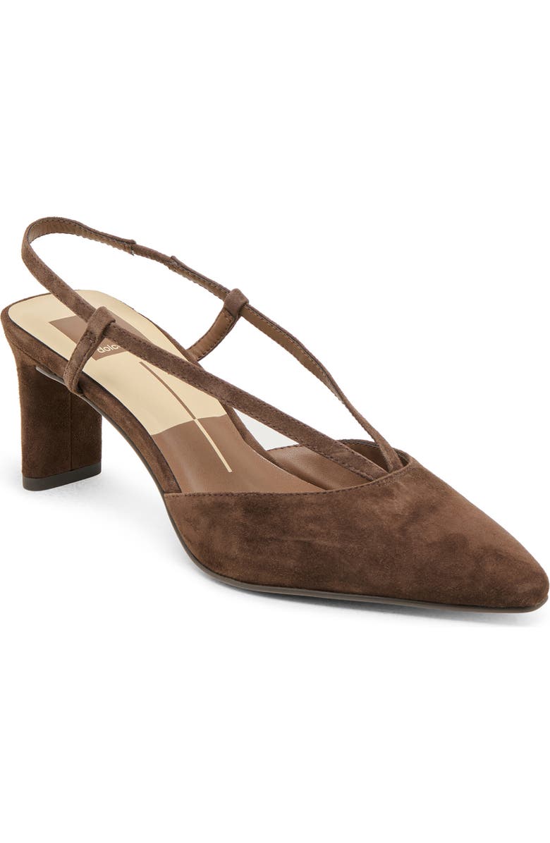 Dolce Vita Ginay Slingback Pump, Main, color, Dark Brown Suede