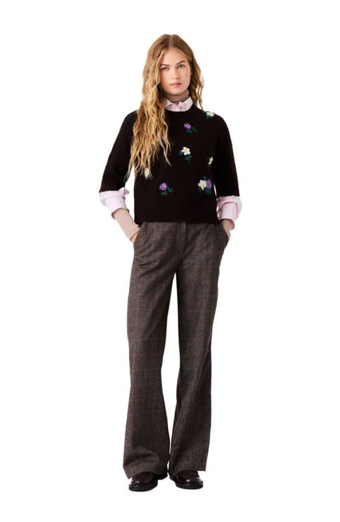 Sweater With Floral Embroidery