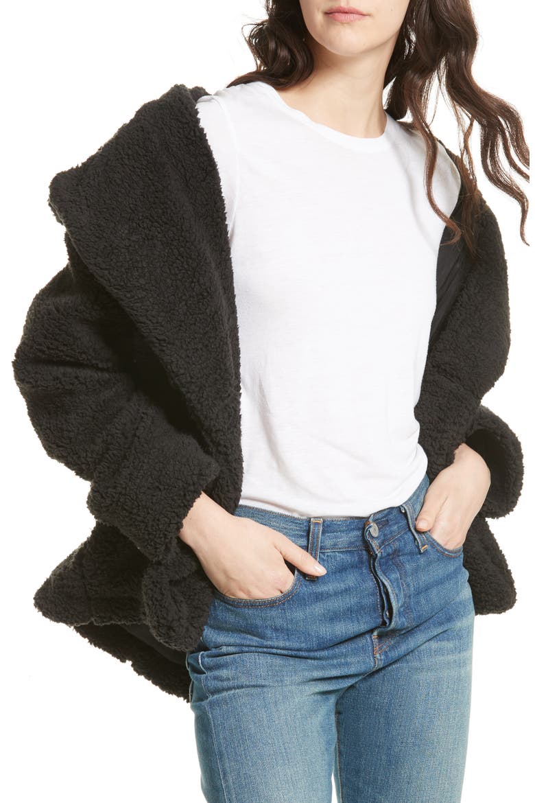 Teddy Peacoat, Main, color, BLACK