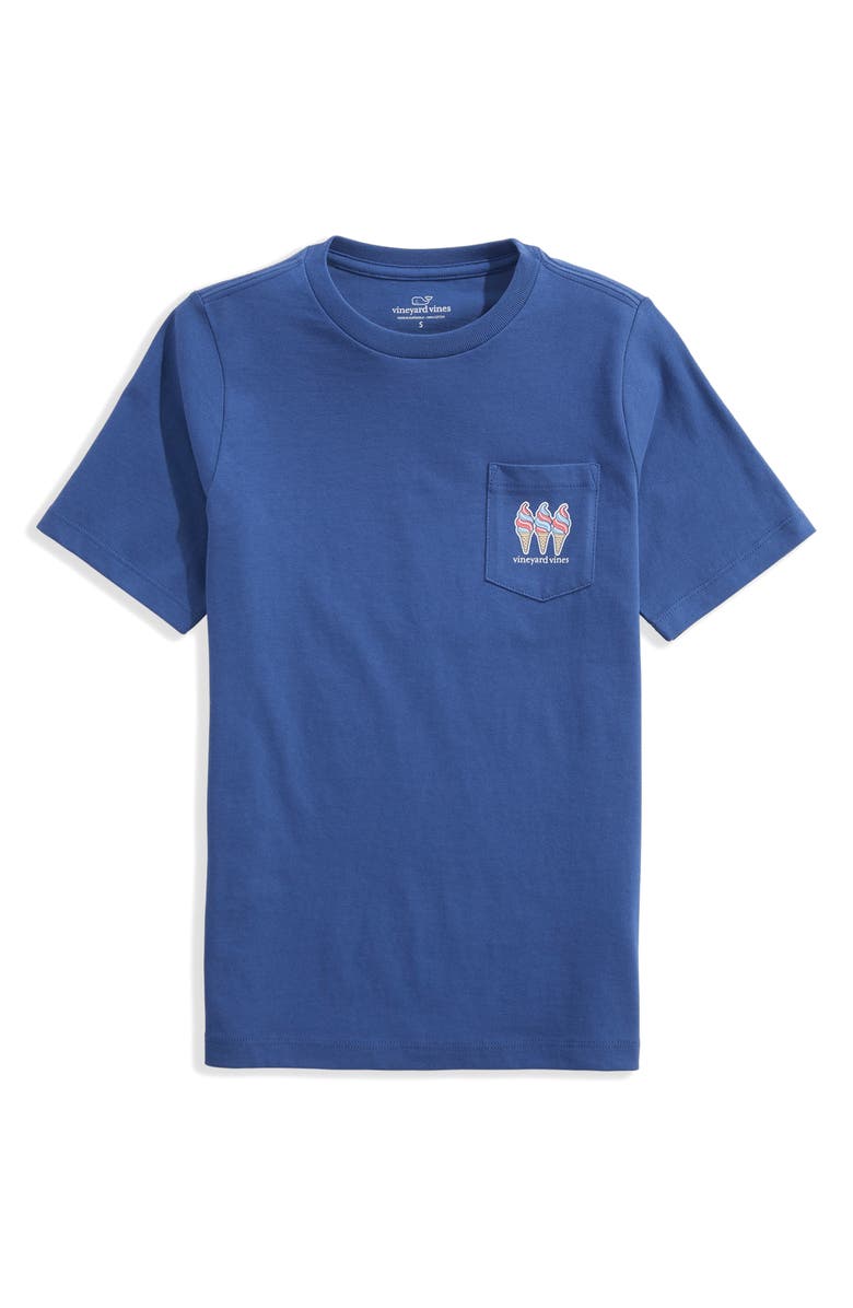 vineyard vines Kids' Ice Cream Cone Cotton Graphic T-Shirt, Main, color, Moonshine