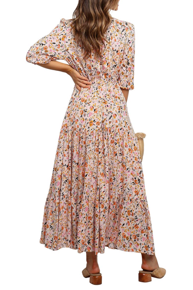 Kelda Floral Midi Dress, Alternate, color, PINK/FLORAL