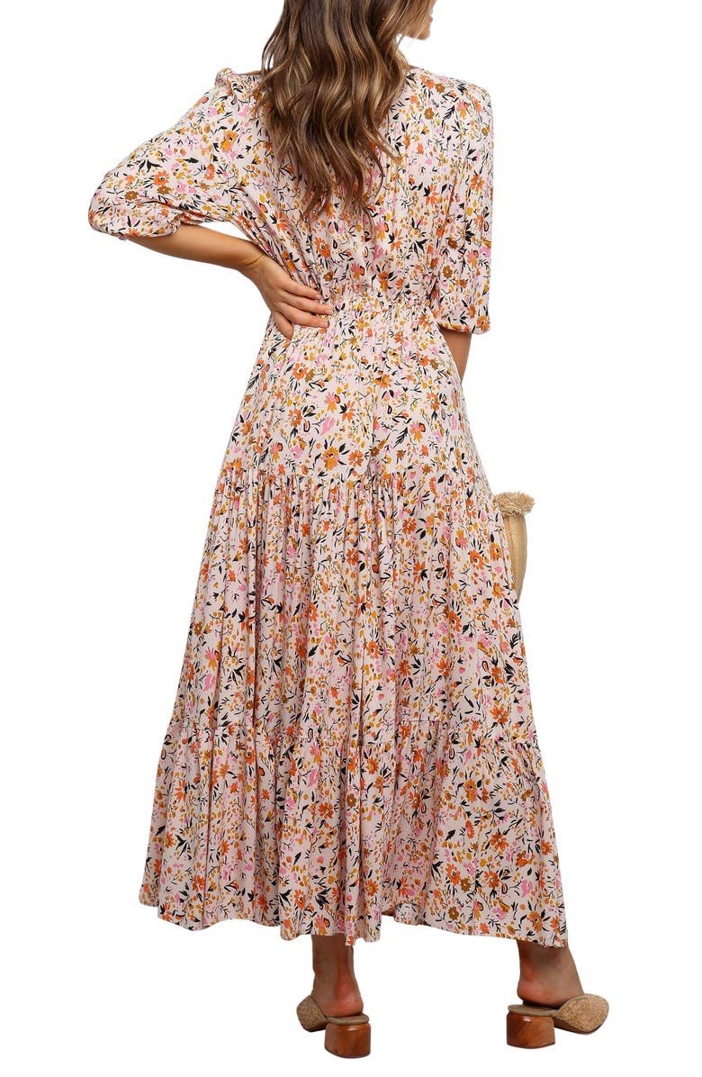 Petal & Pup Kelda Floral Midi Dress, Alternate, color, Pink/Floral