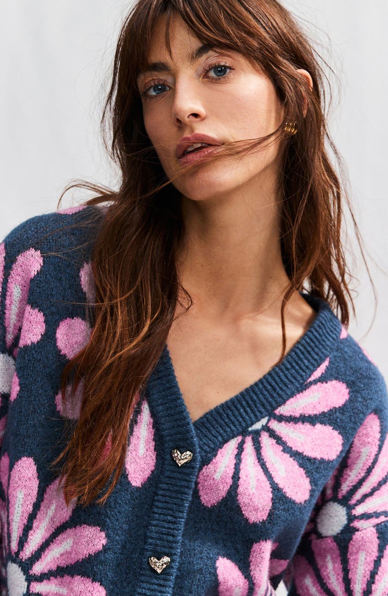 NEXT Floral Button Cardigan, Alternate, color, 