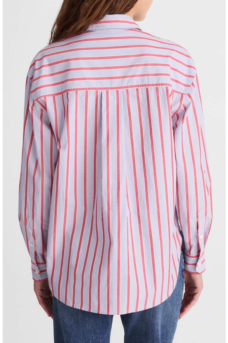 The Easy Stripe Cotton Poplin Button-Up Shirt, Alternate, color, TRANQUIL BLUE