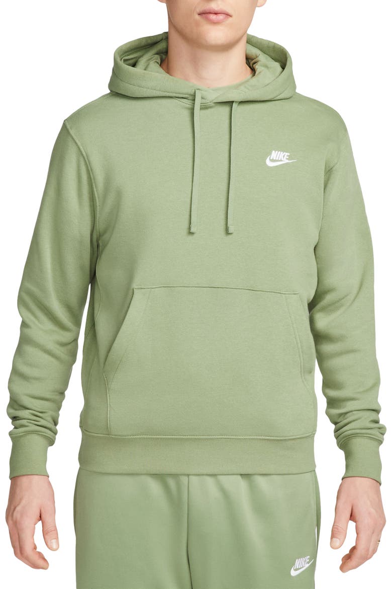 Sportswear Club Hoodie, Main, color, 386 OILGRN/WHITE