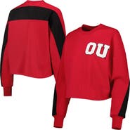GAMEDAY COUTURE Women's Gameday Couture Crimson Oklahoma Sooners Back To Reality Colorblock Pullover Sweatshirt