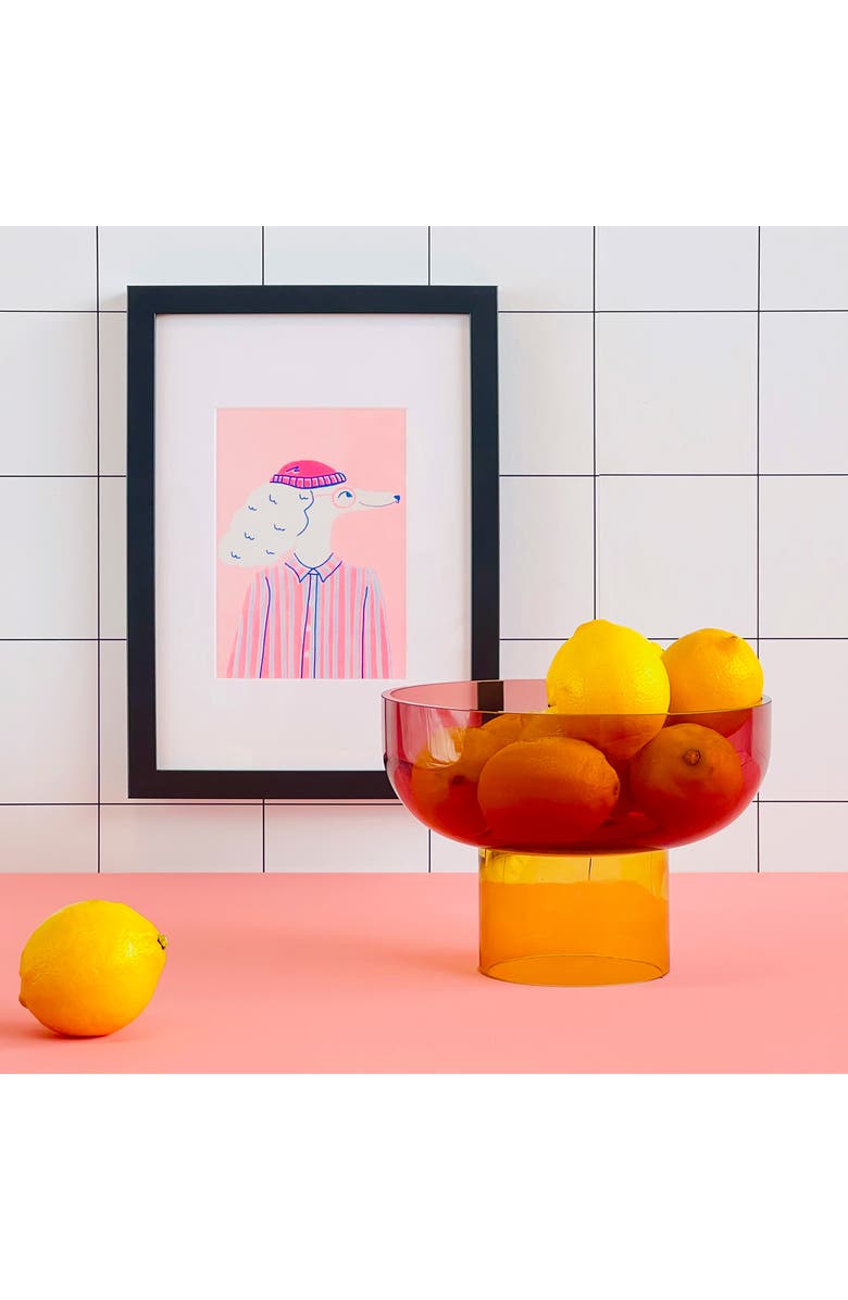 CLOUDNOLA Tip Top Glass Bowl, Alternate, color, Pink/ Yellow