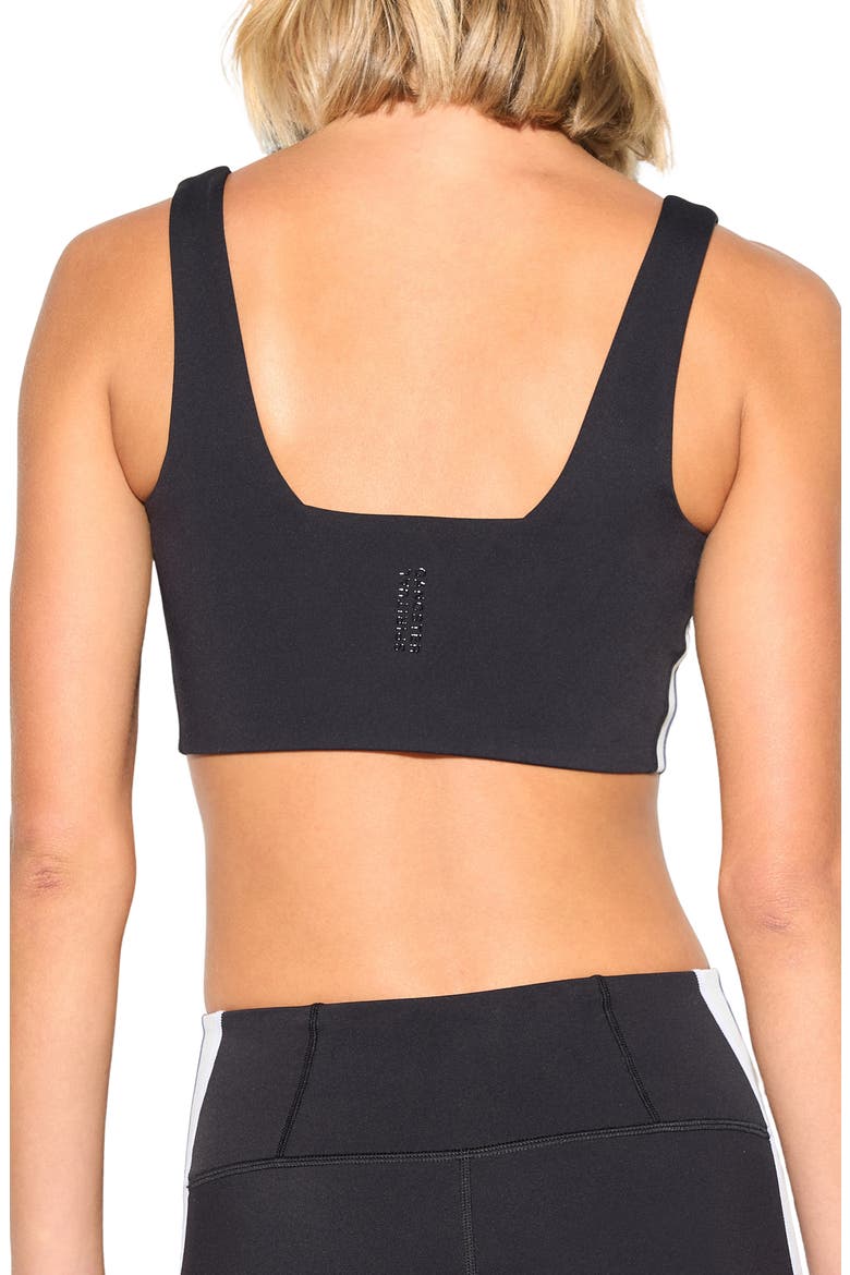 Ezra Longline Sports Bra, Alternate, color, BLACK
