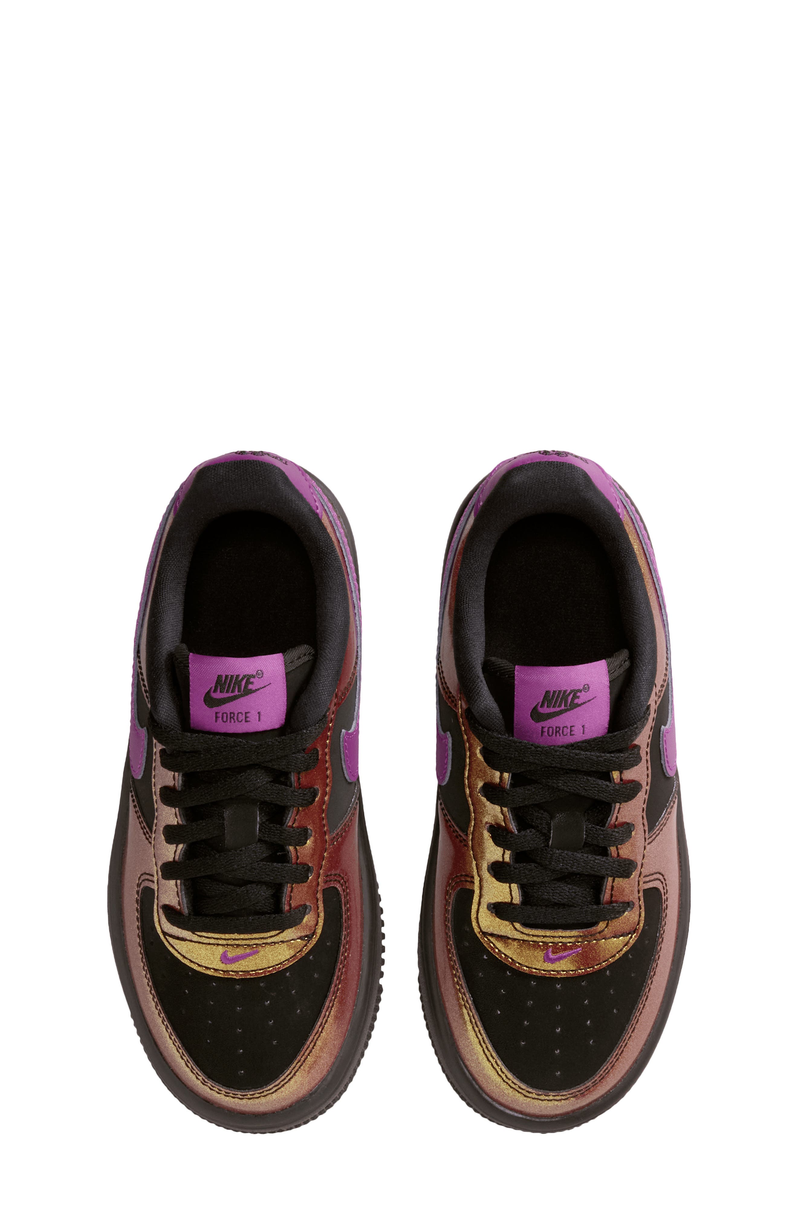 Nike Kids' Force 1 Low Basketball Sneaker, Alternate, color, Black/ Bold Berry