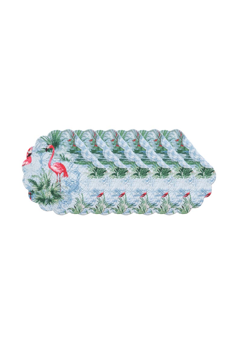 Paradise Coast Round Placemats Set of 6, 17", Main, color, Blue