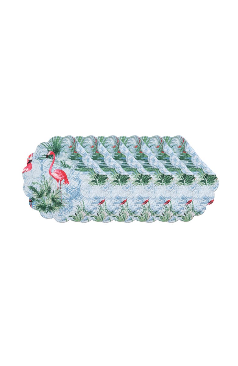 C&F Home Paradise Coast Round Placemats Set of 6, 17", Main, color, Blue