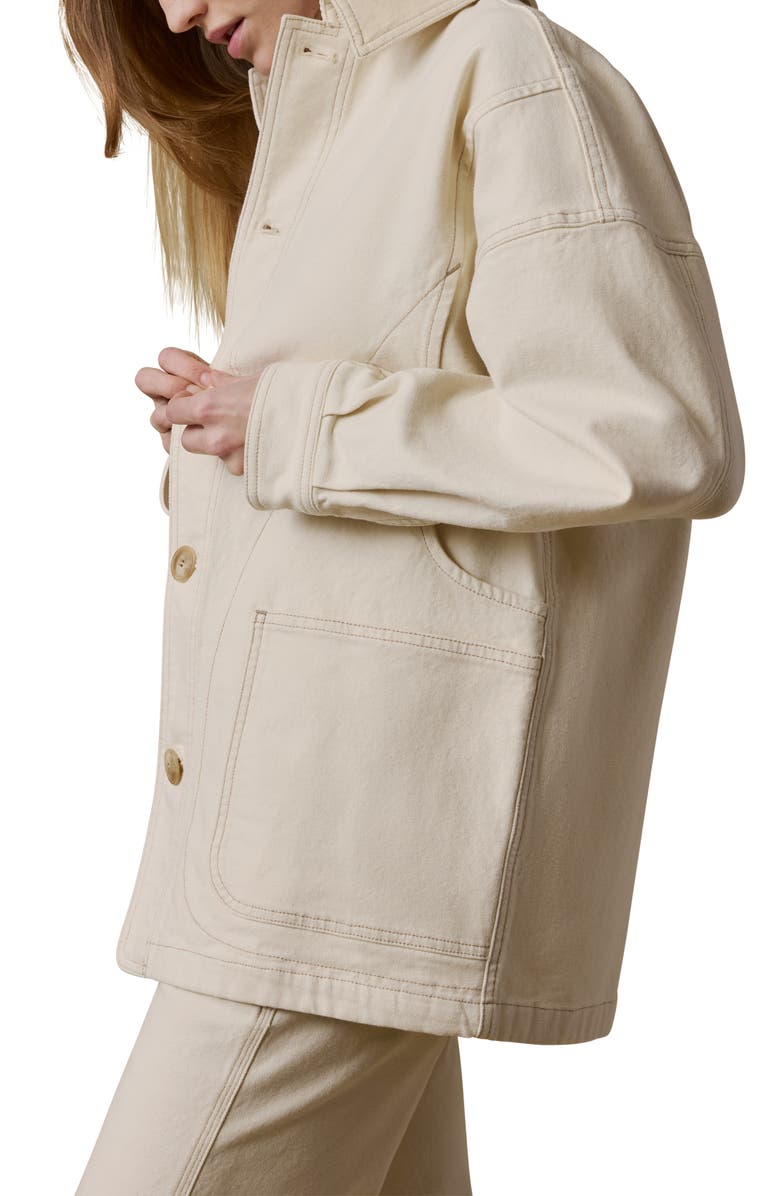 Faherty Sunwashed Canvas Chore Jacket, Alternate, color, Sea Salt