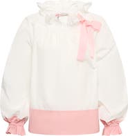 Maison Common Taffeta Blouse With Bloon Sleeves And Bow