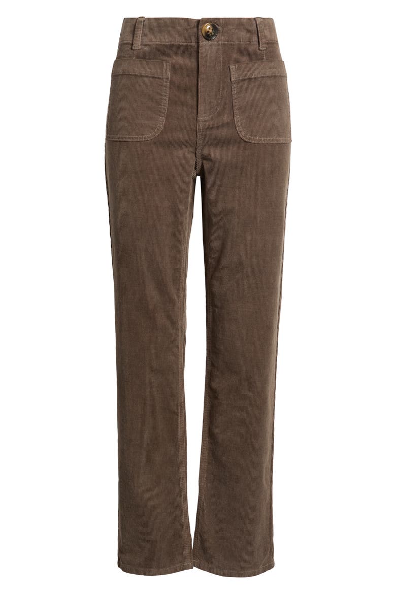 Soho Patch Pocket Straight Leg Corduroy Pants, Alternate, color, MUSHROOM