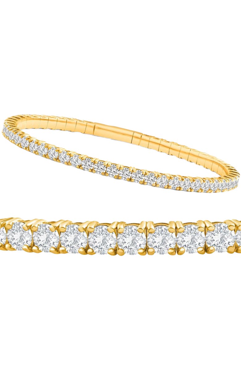 Bliss Diamond 2 - 10Ct TW Flexible Diamond Bangle Tennis Bracelet Lab Grown 14k Gold, Main, color, Yellow Gold - 3Ct