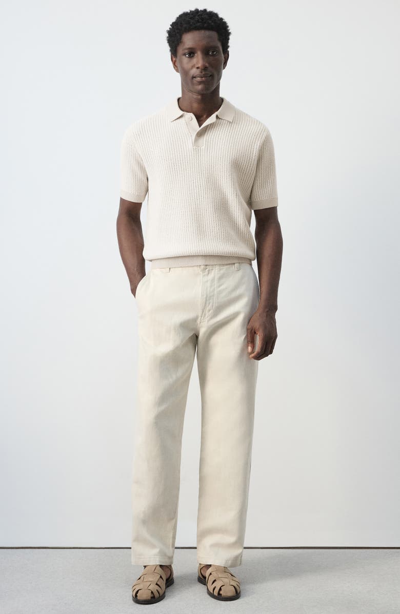 MANGO Textured Knit Polo, Alternate, color, 