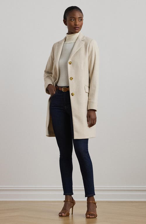 Ralph Lauren Lauren  Wool Blend Reefer Coat In Neutral