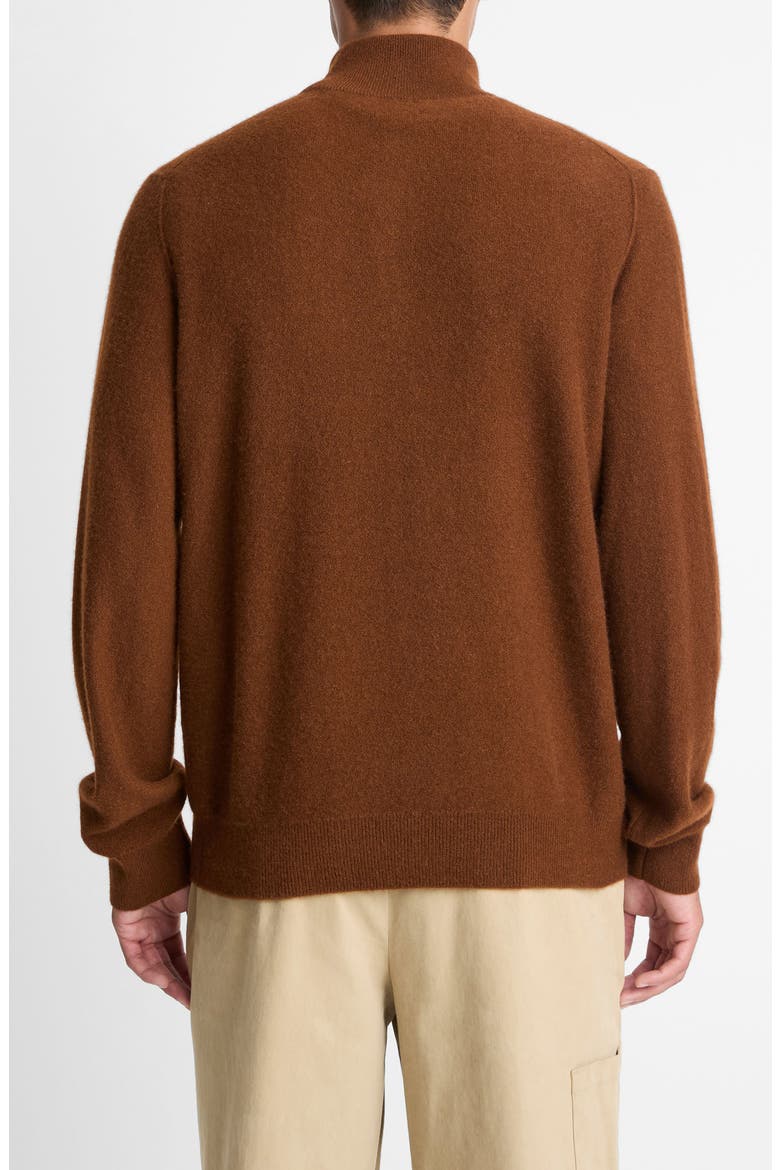 Boiled Cashmere Quarter Zip Sweater, Alternate, color, COPPERHEAD