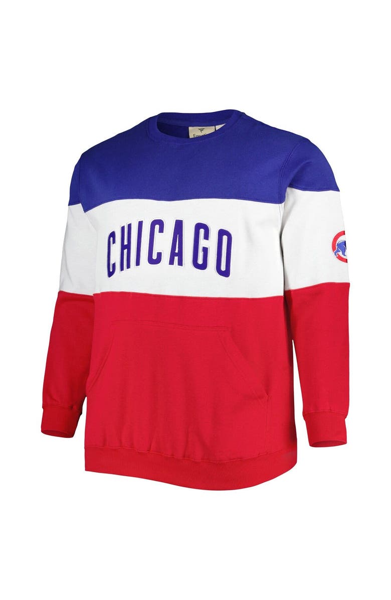 PROFILE Men's Royal/Red Chicago Cubs Big & Tall Pullover Sweatshirt, Alternate, color, Royal