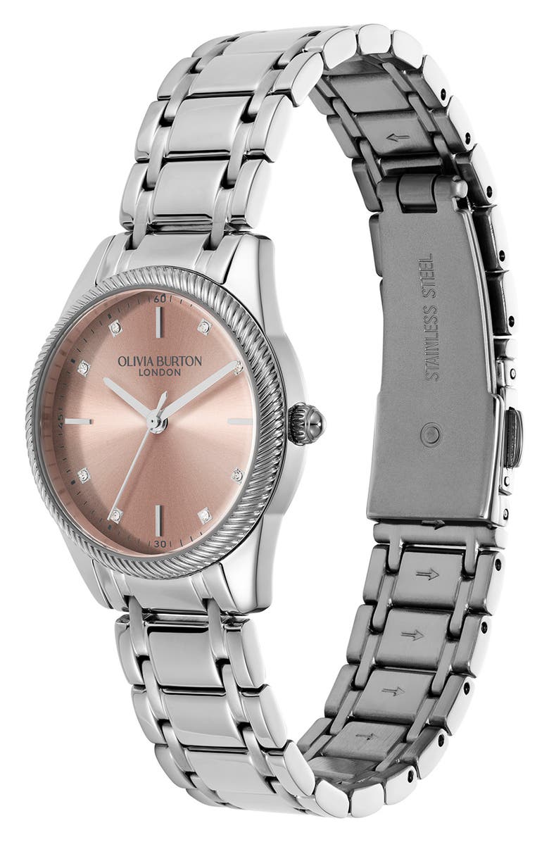 Olivia Burton Egerton Bracelet Watch, 28mm, Alternate, color, Silver/ Pink