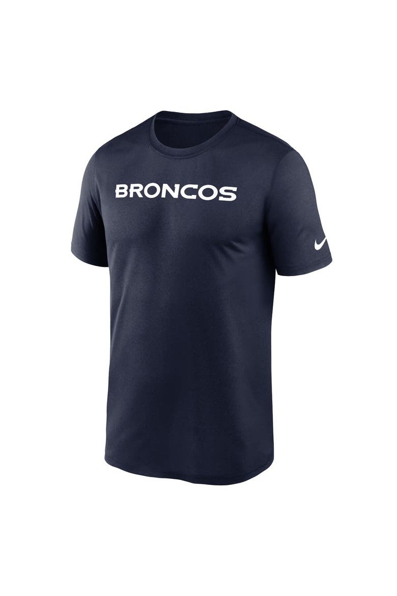 Men's Nike Navy Denver Broncos Primetime Legend Wordmark Performance T-Shirt, Alternate, color, Navy