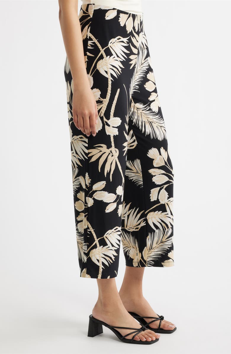 AK ANNE KLEIN Print Knit Crop Wide Leg Pants, Alternate, color, Anne Black Multi