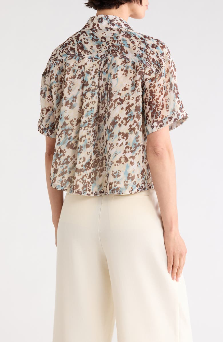 DKNY Washer Camp Shirt, Alternate, color, Mojave/ Cam