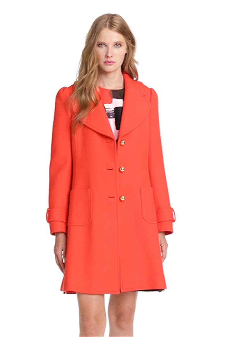 'eryn' wool coat, Alternate, color, MARASCHINO