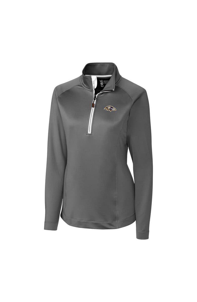 Cutter & Buck Women's Cutter & Buck Gray Baltimore Ravens Jackson Half-Zip Overknit Pullover Jacket, Alternate, color,