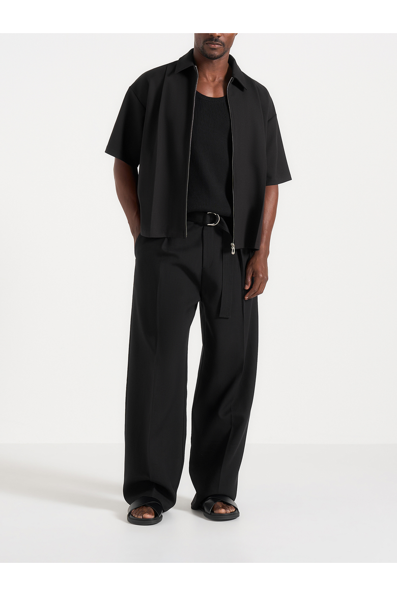 Aven Boxy Shirt With Crease, Alternate, color, Black