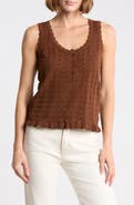 DR2 by Daniel Rainn U-Neck Pointelle Sweater Tank