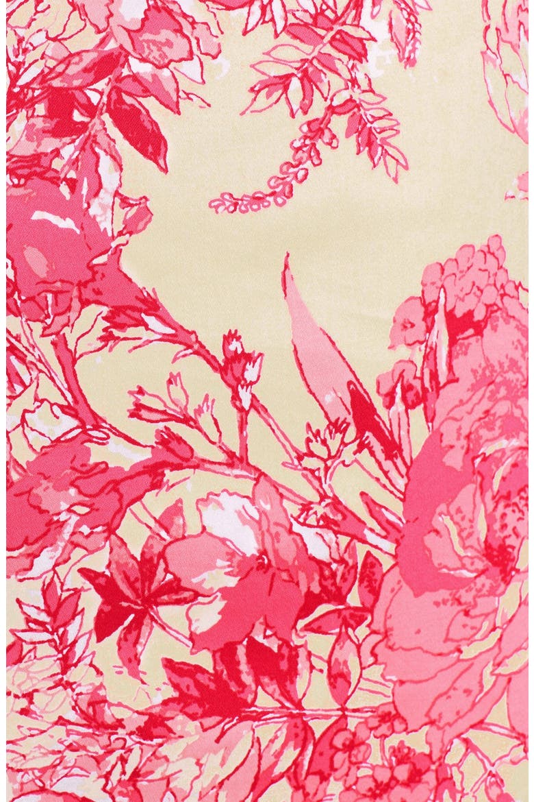 Floral Print Cotton Side Pleated Sheath Dress, Alternate, color, PINK MULTI