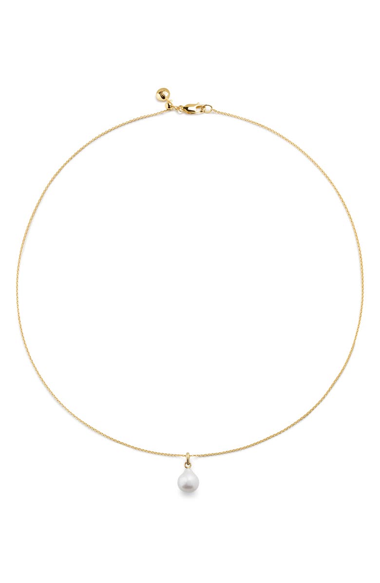 Monica Vinader Nura Pearl Pendant Necklace, Main, color, 18K Gold Vermeil / Pearl
